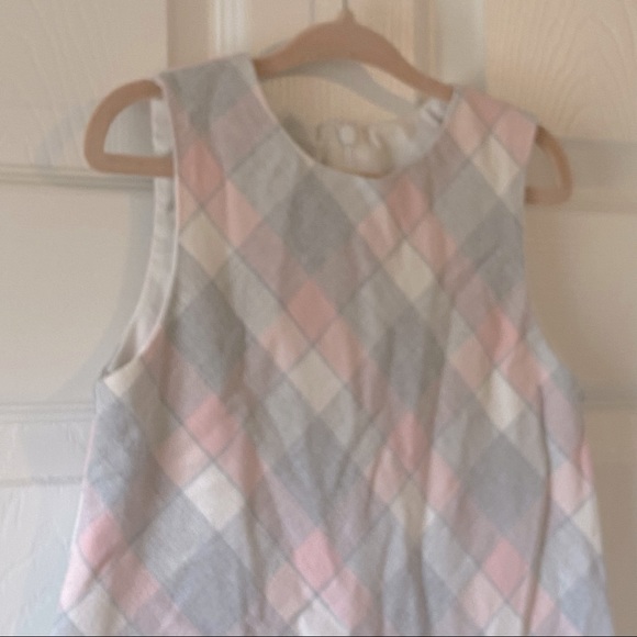 Ana Vini toddler girls pink & gray school girl style dress w/faux pockets - Picture 4 of 8